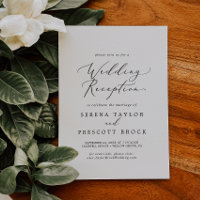 Réception de mariage délicate en calligraphie noir