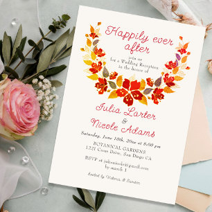 Invitation Réception De Mariage D'Hibiscus Tropical Orange Br