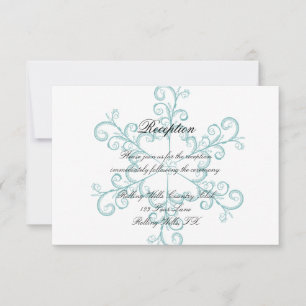 Invitation Réception de mariage du flocon de neige du Coeur b