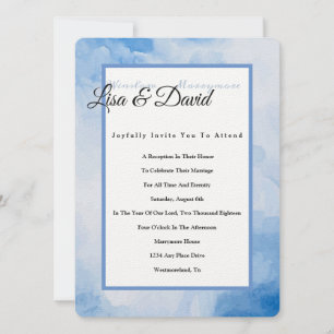 Invitation Réception de mariage du temple Invitation-Bleu