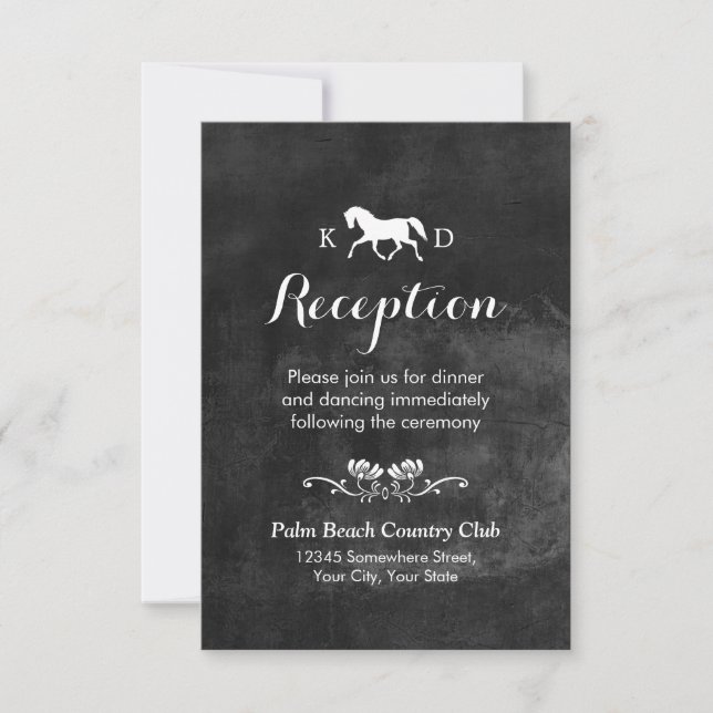 Invitation Réception de mariage élégant pour chevaux (Devant)