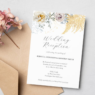 Invitation Réception de mariage élégante à l'aquarelle floral