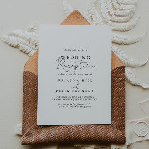 Invitation Réception de mariage élégante avec calligraphie si