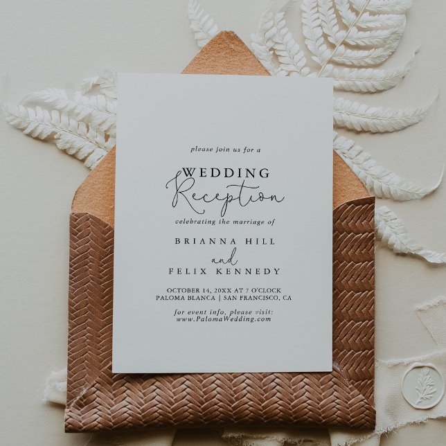 Invitation Réception de mariage élégante avec calligraphie si (Créateur téléchargé)