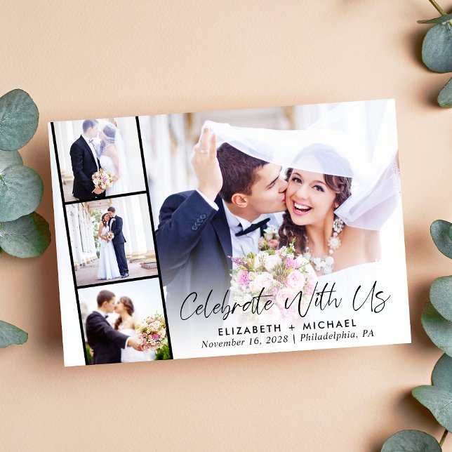 Invitation Réception de mariage élégante avec photo (Créateur téléchargé)