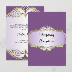 Invitation Réception de mariage élégante en satin antique