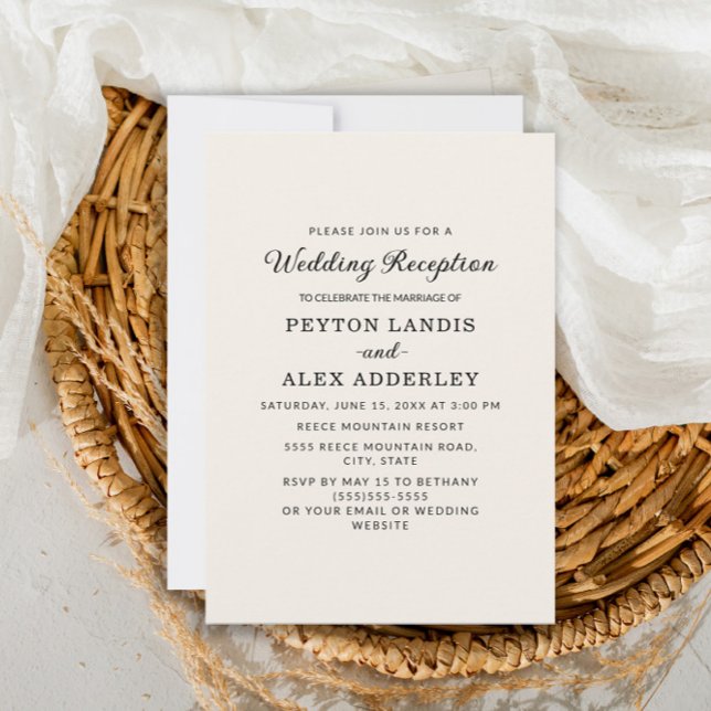 Invitation Réception de mariage élégante et moderne couleur c (Créateur téléchargé)