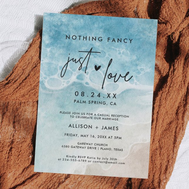 Invitation Réception de mariage Elopement Beach (Créateur téléchargé)
