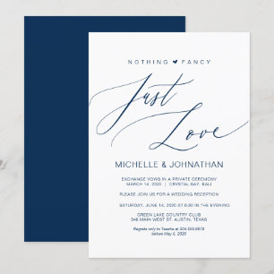 Invitation Réception de mariage elopement moderne script mari