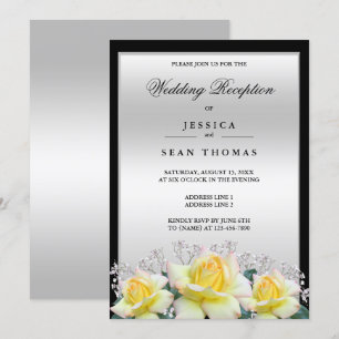 Invitation Réception De Mariage En Argent Rose Chic Et Élégan