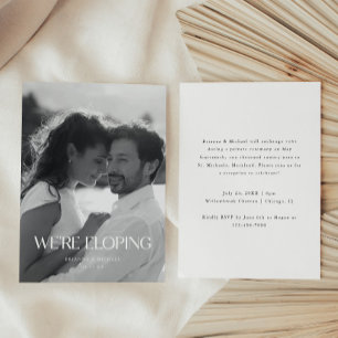 Invitation Réception de Mariage en Fugitif avec Photo en Noir