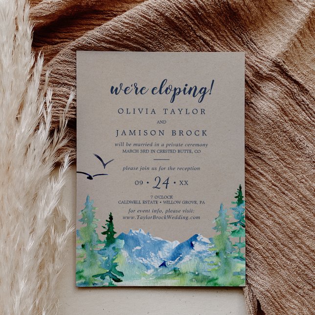 Invitation Réception de mariage en fuite dans les montagnes R (Créateur téléchargé)