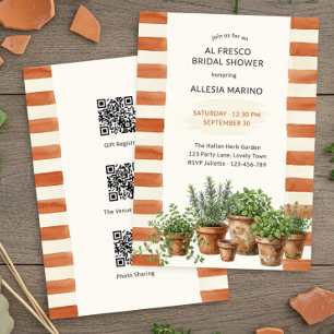 Invitation Réception de mariage en plein air Terracotta rayé