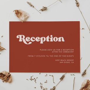 Invitation Réception de mariage en terre cuite rétro chic