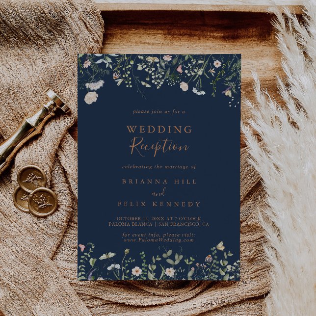 Invitation Réception de mariage Fleur sauvage du jardin d'aut (Créateur téléchargé)