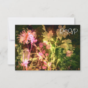 Invitation Réception de mariage floral brillante RSVP