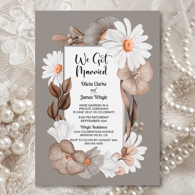 Invitation Réception de mariage floral d'automne (Créateur téléchargé)