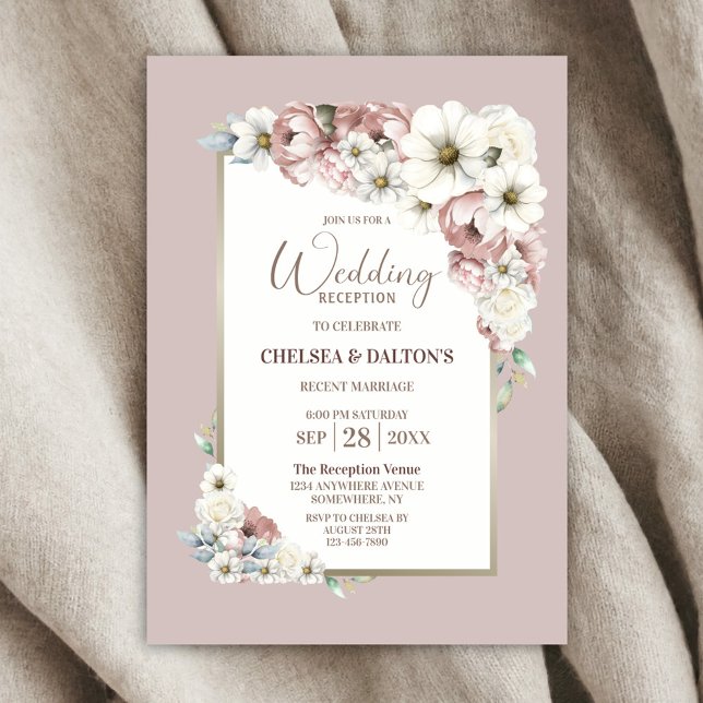 Invitation Réception de mariage floral d'automne rustique (Créateur téléchargé)