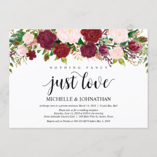 Invitation Réception de mariage floral rose Marsala