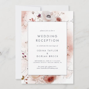 Invitation Réception de mariage floral simple