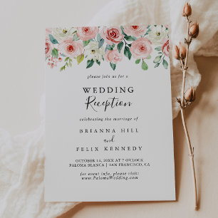 Invitation Réception de mariage florale automnale élégante et