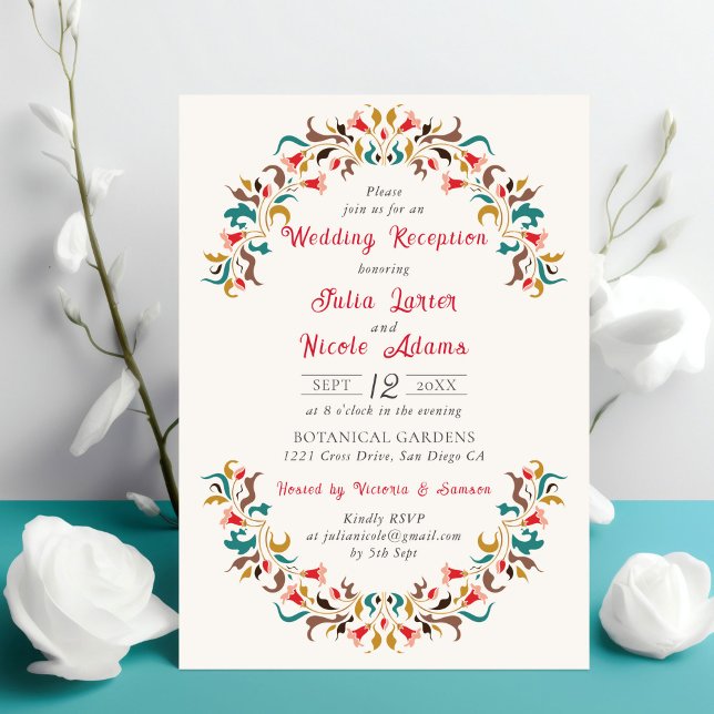 Invitation Réception De Mariage Florale Romantique Moderne (Créateur téléchargé)