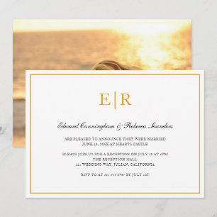 Invitation Réception de mariage formelle et élégante avec mon