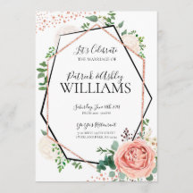 Réception de mariage géométrique Rose moderne Gold