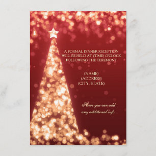 Invitation Réception de mariage Gold & Red Christmas uniqueme