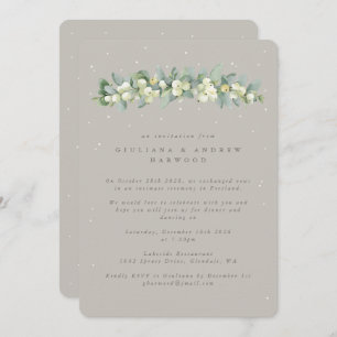 Invitation Réception de mariage Greige Snowberry+Eucalyptus