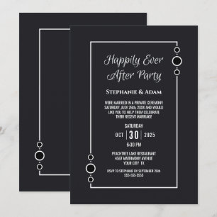 Invitation Réception de mariage Grise Heureux à jamais