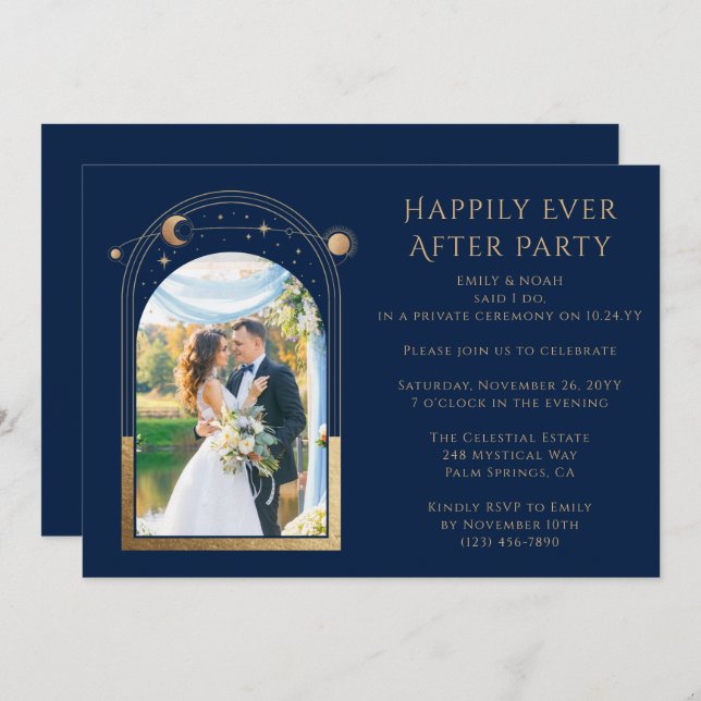 Invitation Réception de mariage Happily Ever After mystique (Devant / Derrière)