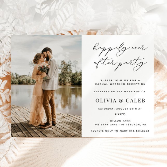 Invitation Réception de mariage heureux pour toujours (Créateur téléchargé)
