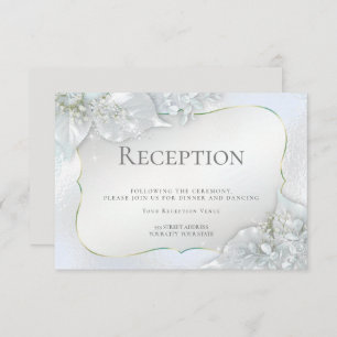 Invitation Réception de mariage Icy Glacier Blue Shimmer