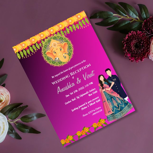 Invitation Réception de mariage indienne (Créateur téléchargé)
