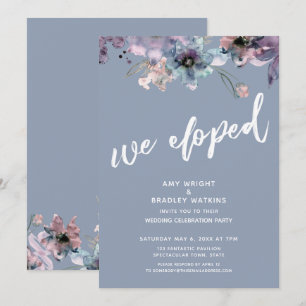 Invitation Réception de mariage intime aux fleurs peintes en