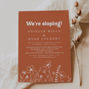 Invitation Réception de mariage intime aux fleurs sauvages en