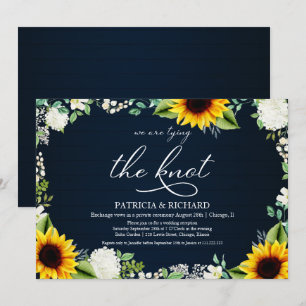 Invitation Réception de Mariage Intime aux Tournesols Rustiqu