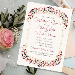 Invitation Réception de mariage luxueuse botanique florale pa