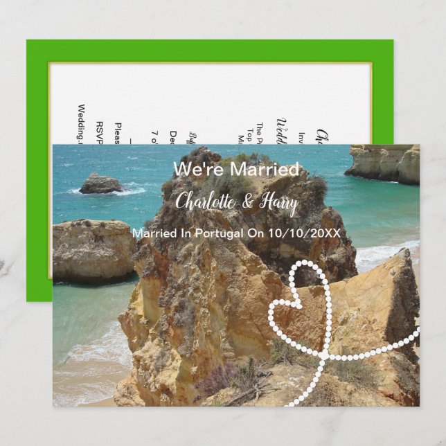 Invitation Réception De Mariage Marié Au Portugal (Devant / Derrière)