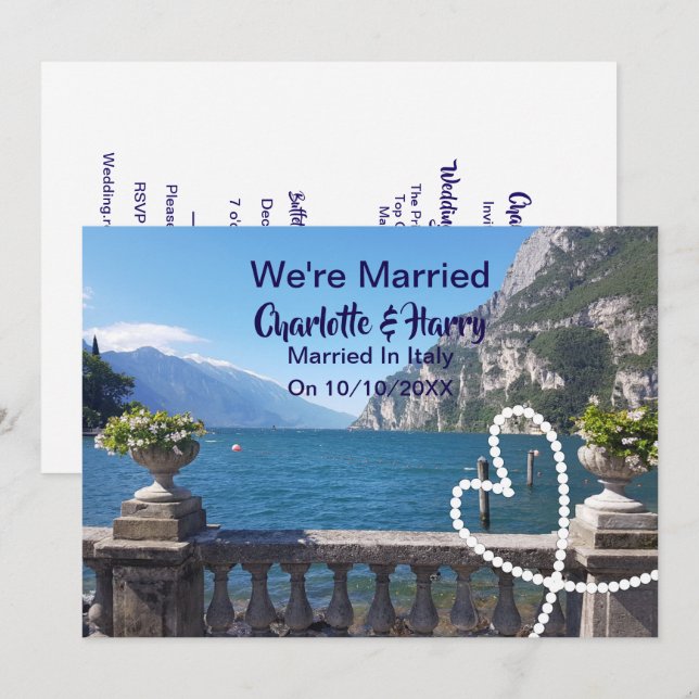 Invitation Réception De Mariage Marié En Italie (Devant / Derrière)