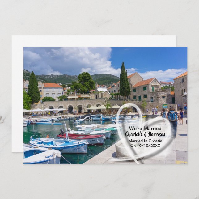 Invitation Réception De Mariage Mariée En Croatie (Devant / Derrière)