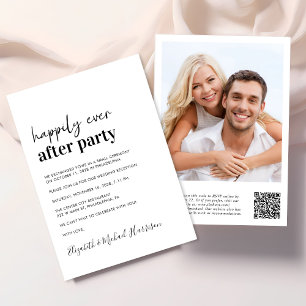 Invitation Réception de mariage minimal moderne photo QR Code