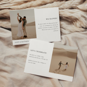 Invitation Réception de mariage minimaliste à deux photos