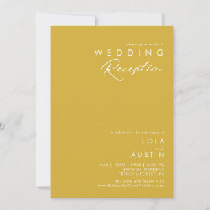 Invitation Réception de mariage minimaliste moderne en or