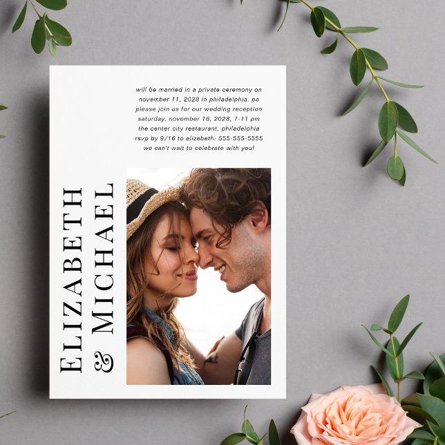 Invitation Réception de mariage moderne après la fuite (Créateur téléchargé)
