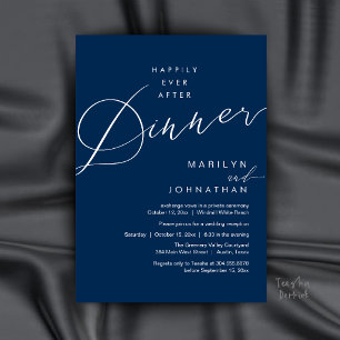 Invitation Réception de mariage moderne : dîner pour toujours