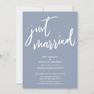 Invitation Réception de mariage moderne dusty blue pour jeune