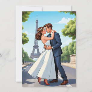 Invitation réception de mariage moderne et heureux après une