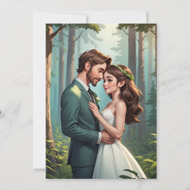 Invitation réception de mariage moderne et heureux après une  (Devant)